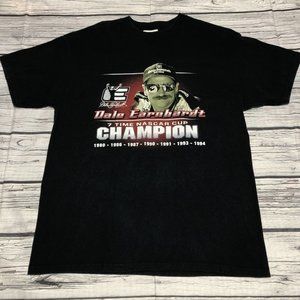 Dale Earnhardt 7 Time NASCAR Champion Racing T Shirt Black Chase XL Double Sided